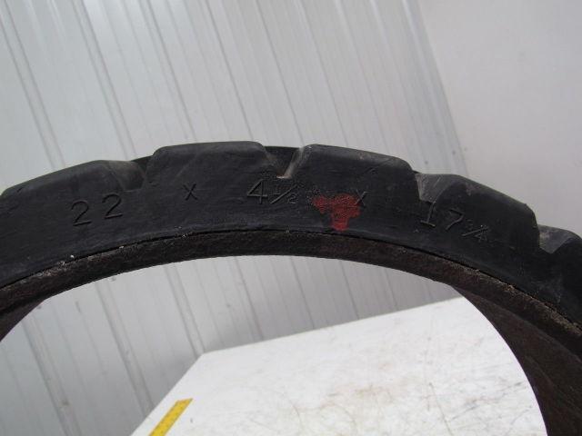 Goodyear 22"X4-1/2"X17-3/4" Press On Solid Rubber Traction Forklift Tire Wheel