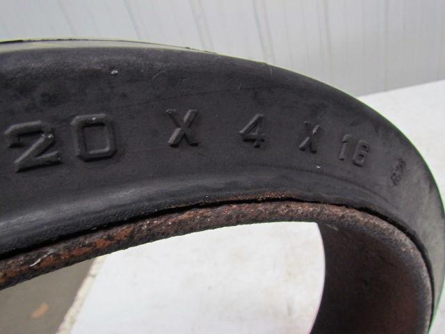 Monarch 20"x4"x16" Press On Solid Rubber Smooth Forklift Tire Wheel