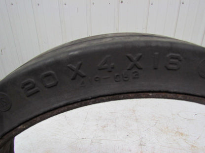 U.S. Industrial 20"x4"x16" Press On Solid Rubber Smooth Forklift Tire Wheel