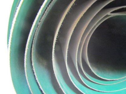 Green 1-Ply Smooth Top Nylon Backed Center V Guide Conveyor Belt 23FT X 41"