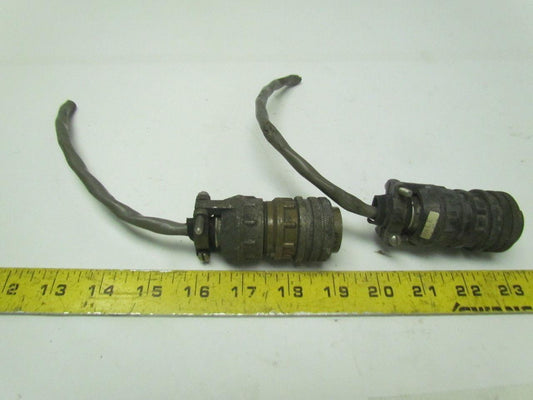 Amphenol 97-3106A20-6P 3 Pin Plug with bushing & ESC 9507 Strain Relief Lot of 2