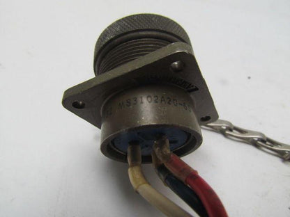 Amphenol MS3102A20-6S Connector w/3 Pin 20-6S Female Socket & Cap Lot of 2