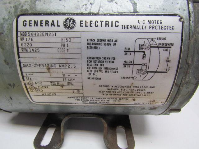 Gast Pump Vacuum/Air With GE 1/6HP 220V 50HZ 1PH 1425RPM motor