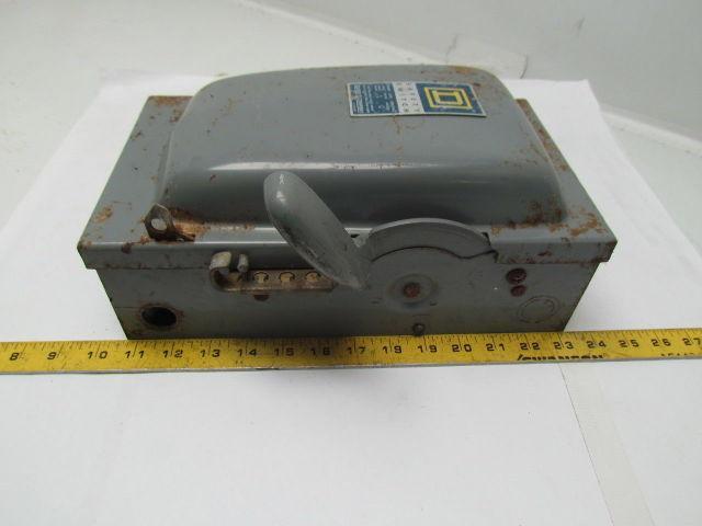 Square D H361 30 amp 600Volt fusedsafety switch disconnect