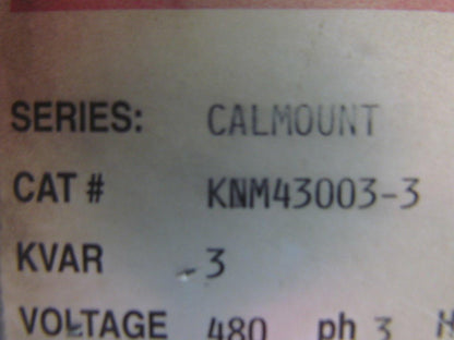 Myron Zucker Calmount Capacitor KNM43003-3 3KVAR 480 volt 3PH 60HZ Nema 12