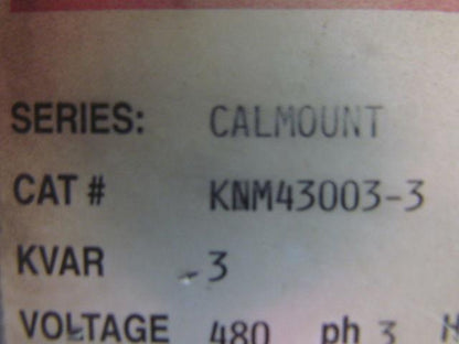 Myron Zucker Calmount Capacitor KNM43003-3 3KVAR 480 volt 3PH 60HZ Nema 12