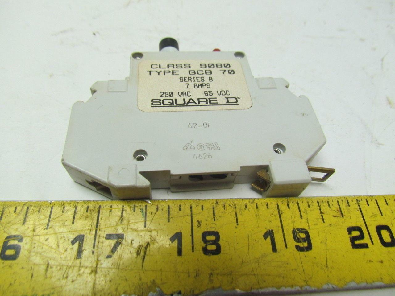 Square-D Class 9080 Type GCB 70 Ser B Thermal-Magnetic Circuit Protector 7 Amp