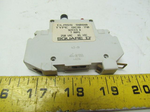 Square-D Class 9080 Type GCB 70 Ser B Thermal-Magnetic Circuit Protector 7 Amp
