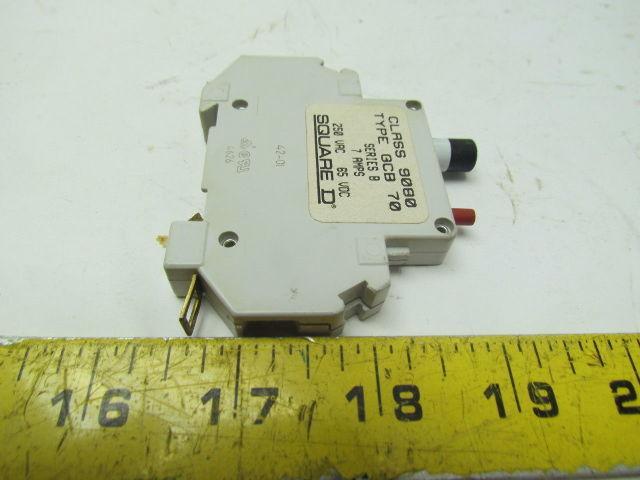 Square-D Class 9080 Type GCB 70 Ser B Thermal-Magnetic Circuit Protector 7 Amp