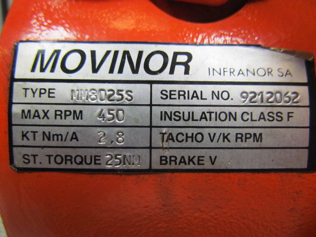 Movinor MM8025S Servo Motor w/Heidenhain ROD 426B-5000 Encoder