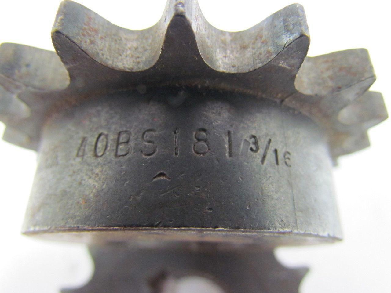 Martin 40BS18 1-3/16 No. 40 Roller Chain Sprocket 18 Tooth 1-3/16" Bore