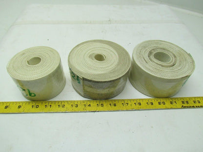 2 Ply White Inverted Pyramid Nylon Backed Conveyor Belt 0.092 Thick Lot of 3