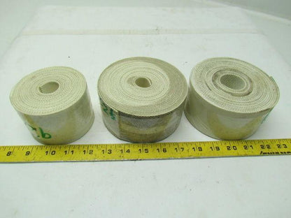 2 Ply White Inverted Pyramid Nylon Backed Conveyor Belt 0.092 Thick Lot of 3