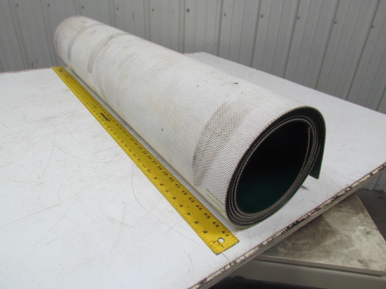 1 Ply Green Urethane Rubber Smooth Top Conveyor Belt 11Ft X 46" 0.224" Thick
