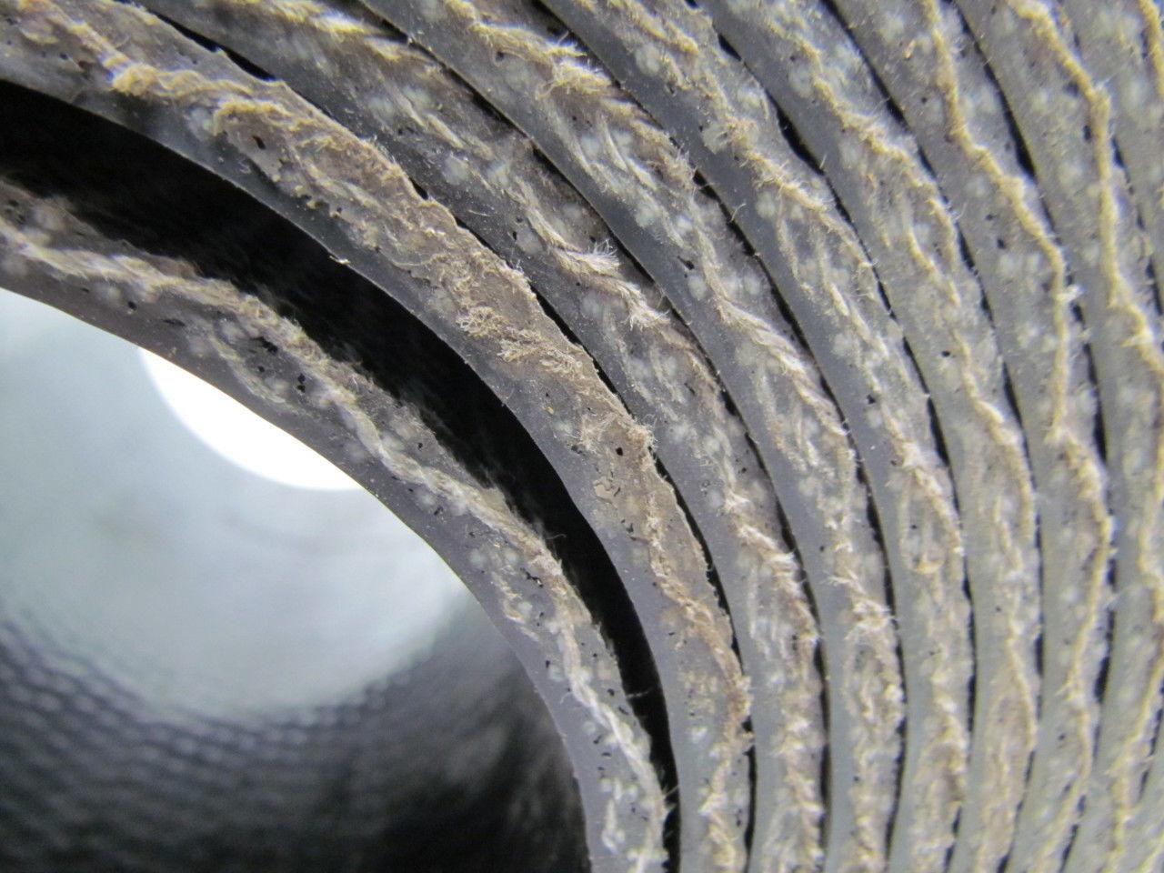 1 Ply Black Interwoven Polyester Brushed Conveyor Belt 30Ft X 8" 0.205" Thick