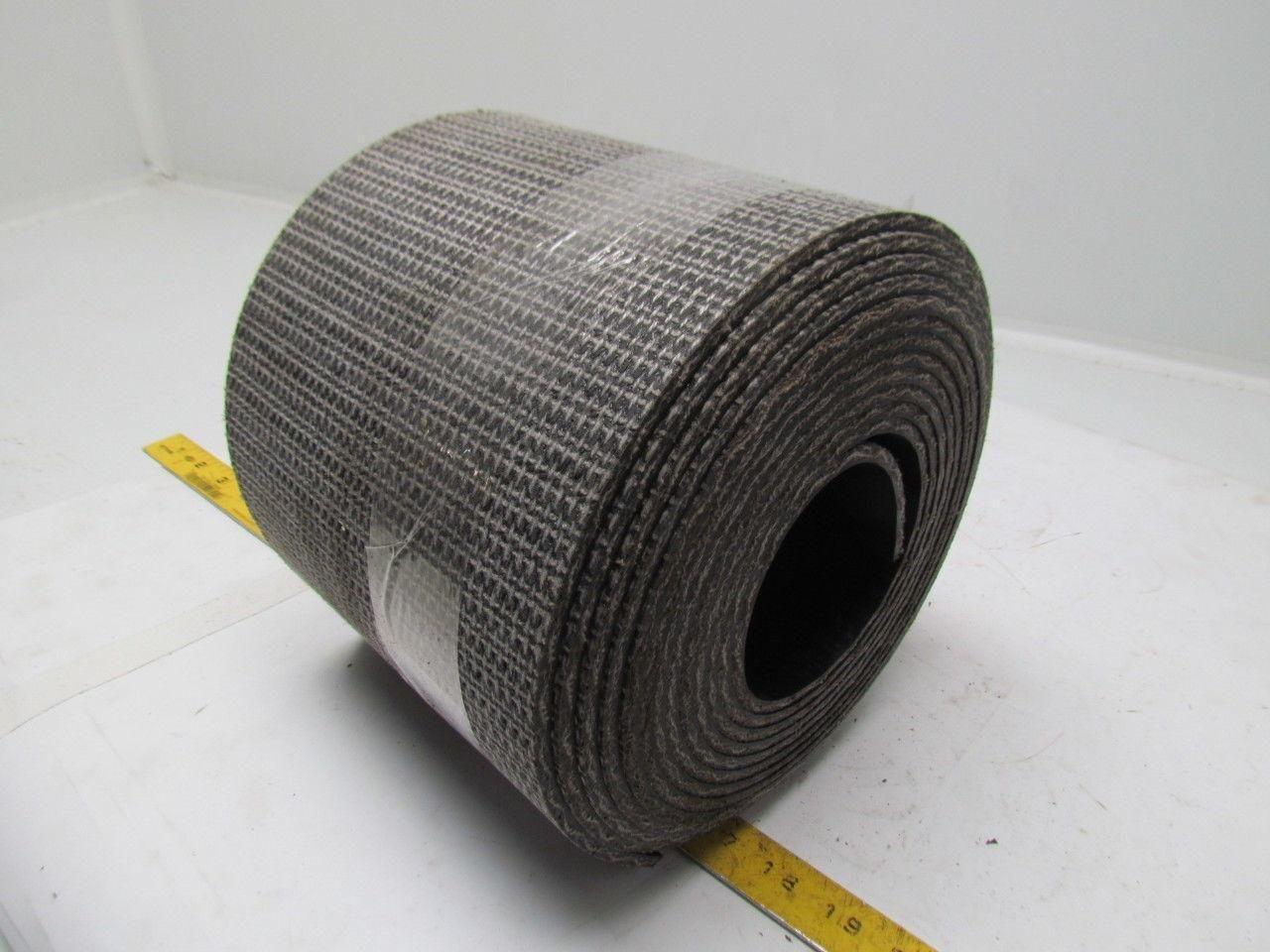 1 Ply Black Interwoven Polyester Brushed Conveyor Belt 20Ft X 7" 0.205" Thick