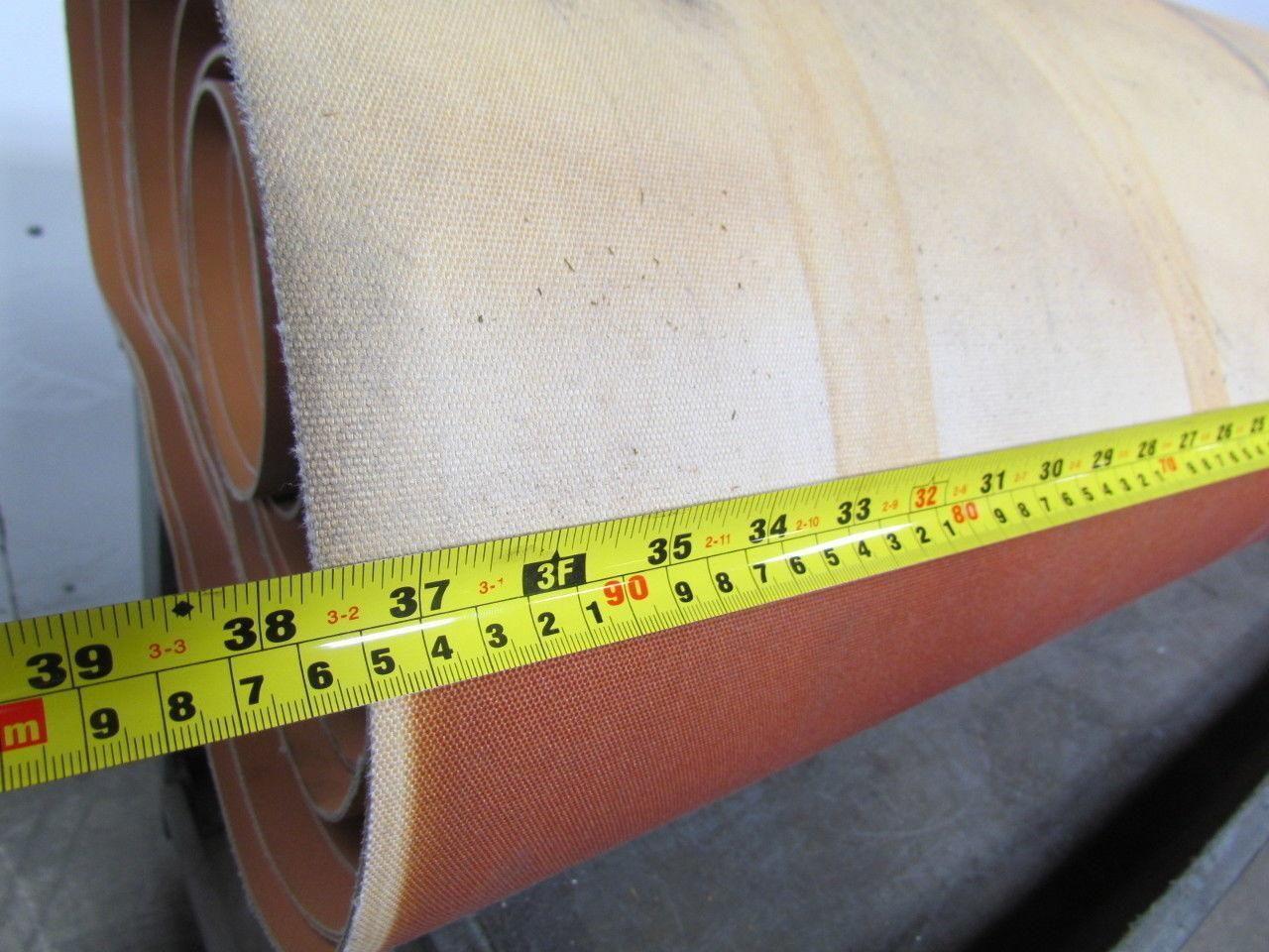 3 Ply Tan Rubber Slip Top Center V Guide Conveyor Belt 69Ft X 37-5/8"