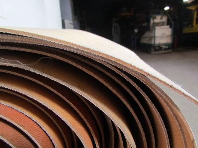 3 Ply Tan Rubber Slip Top Center V Guide Conveyor Belt 69Ft X 37-5/8"