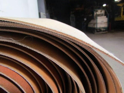3 Ply Tan Rubber Slip Top Center V Guide Conveyor Belt 69Ft X 37-5/8"