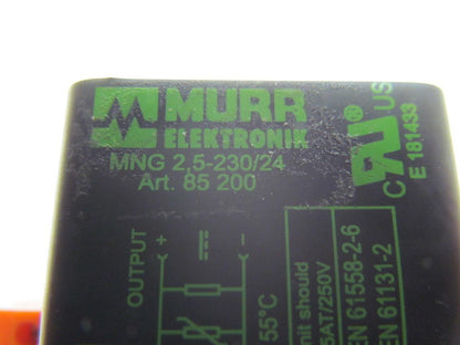 Murr Elektronik MNG 2.5-230/24 Single Phase Power Supply 24VDC 2.5A 230V Input
