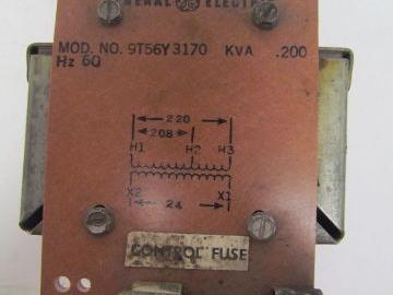 General Electric 9T56Y3170 control transformer .200 KVA 220/208 V Pri 24V Sec