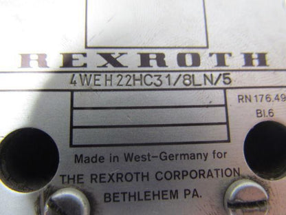 Rexroth 4WEH22HC31/8LN/5 4 way electrohydraulic size NG25 Valve