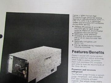 Carrier 19 Ser PreVent High efficiency Purge Unit Chiller Optimizer CFC barrier
