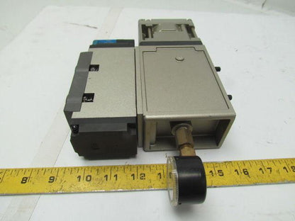 SMC Syndevco VSS8-8-FG-S-3EZ-V1- X6 Valve iso 8 Sol 4/5 Port w/ manifold & gauge