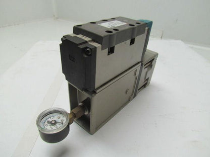 SMC Syndevco VSS8-8-FG-S-3EZ-V1- X6 Valve iso 8 Sol 4/5 Port w/ manifold & gauge
