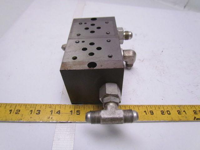 Vickers DGMS-3-2E-10-S 2 station hydraulic subplate port size SAE 3/4-16 UNF-2B