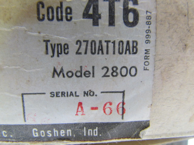 Penn 2800 Series 270 single pole close hi temp controller 15/55F Range
