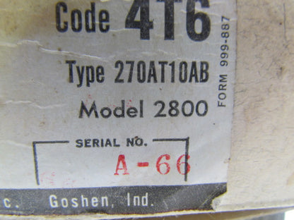 Penn 2800 Series 270 single pole close hi temp controller 15/55F Range