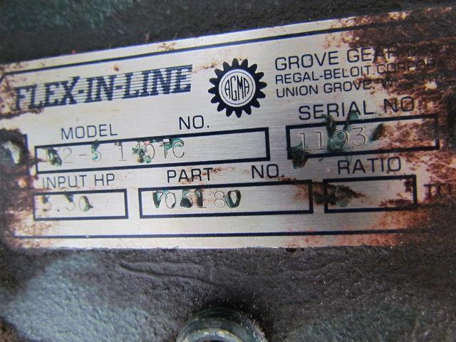 Grove Gear BM1262-3/TX2-5 140TC Single Reduction Worm Gear w/ Speed Reducer