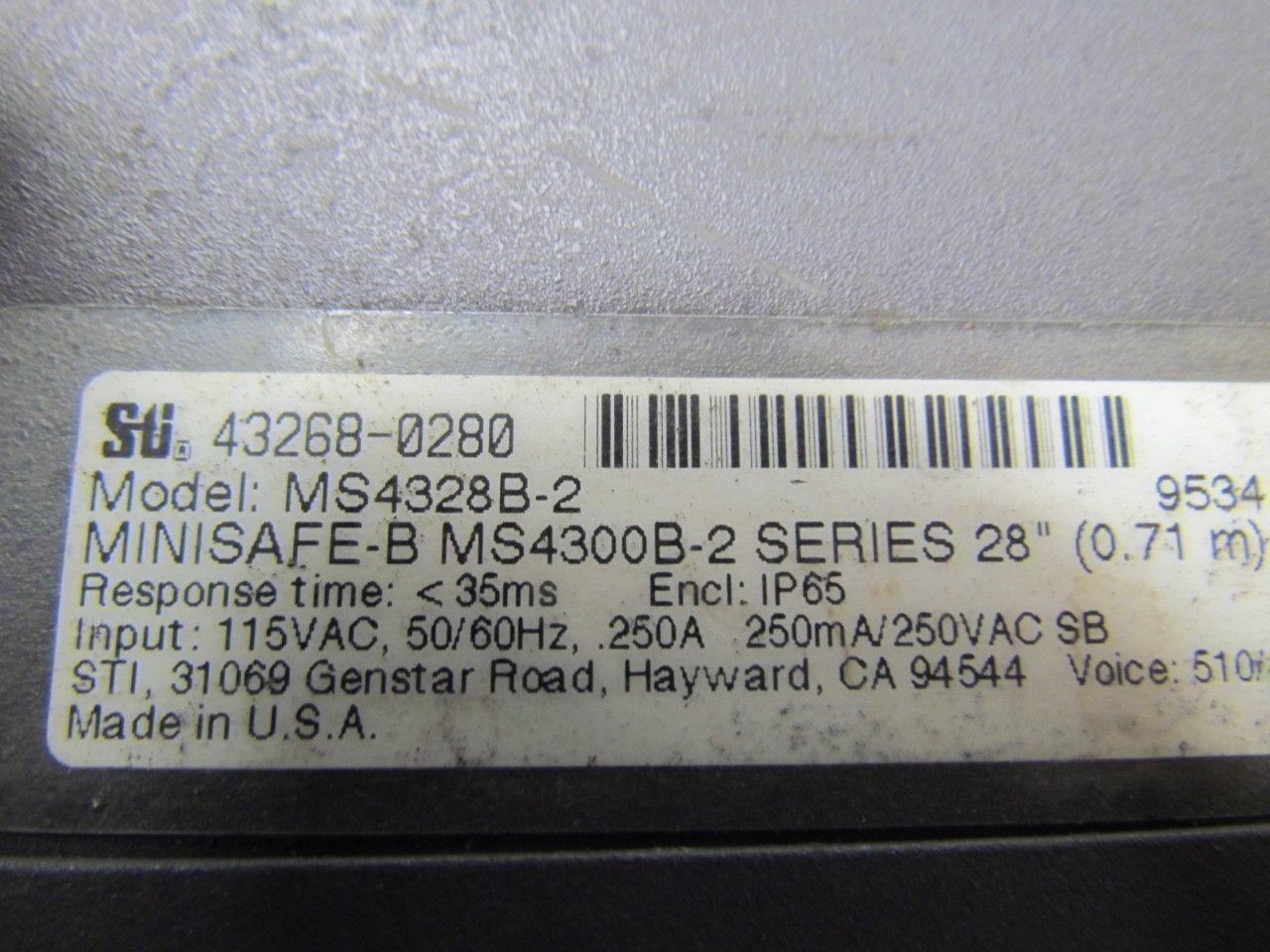 STI Scientific Technologies MS4328B-2 2 Light Curtain Controller 115VAC w/ Cords
