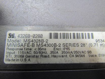 STI Scientific Technologies MS4328B-2 2 Light Curtain Controller 115VAC w/ Cords
