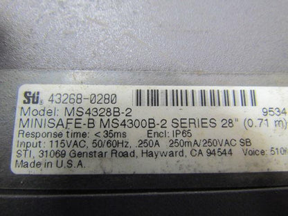 STI Scientific Technologies MS4328B-2 2 Light Curtain Controller 115VAC w/ Cords
