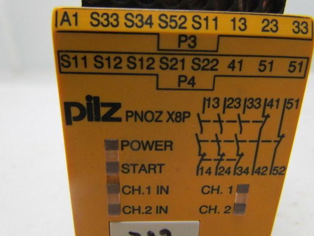Pilz PNOZ X8P 24V 3.5W E-Stop Relay/Safety gate monitor