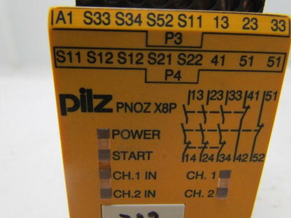 Pilz PNOZ X8P 24V 3.5W E-Stop Relay/Safety gate monitor
