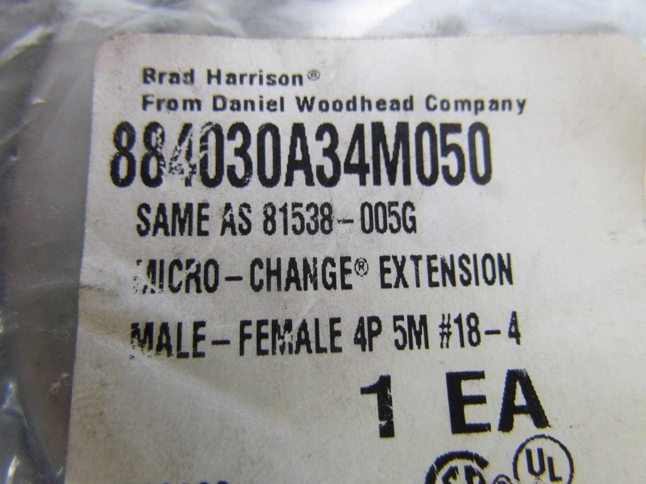 Brad Harrison 884030A34M050 Micro-change Extension Male-Female 4Pt ends
