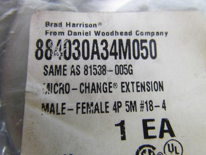 Brad Harrison 884030A34M050 Micro-change Extension Male-Female 4Pt ends