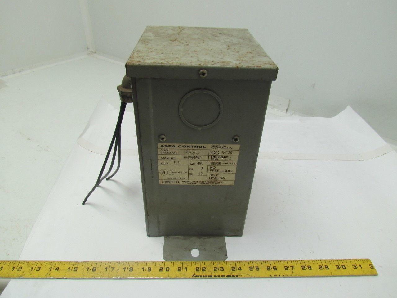 Asea Control C484G7.5 Capacitor 480Vac 3ph 60Hz NEMA type 1 7.5KVAR