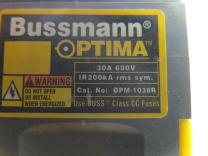Bussmann Optima IR200kA/OPM1038R 3 Pole class CC Fuse Holder 30A 600V