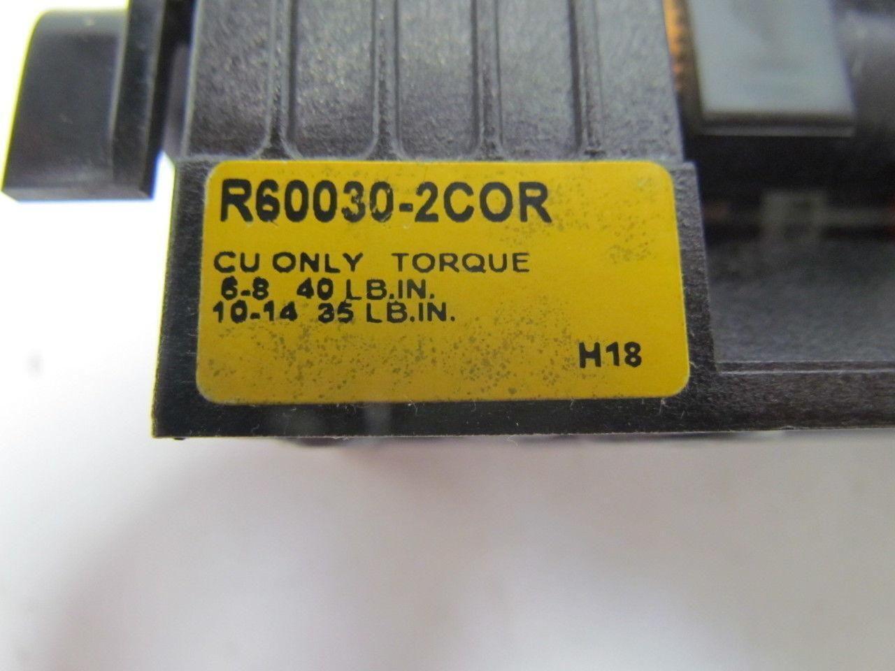 Bussmann R60030-2COR/FRS-R-15 2P Fuse Holder 600V 30A w/2-15A DualElement Fuses
