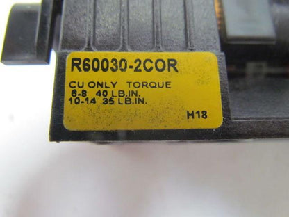 Bussmann R60030-2COR/FRS-R-15 2P Fuse Holder 600V 30A w/2-15A DualElement Fuses