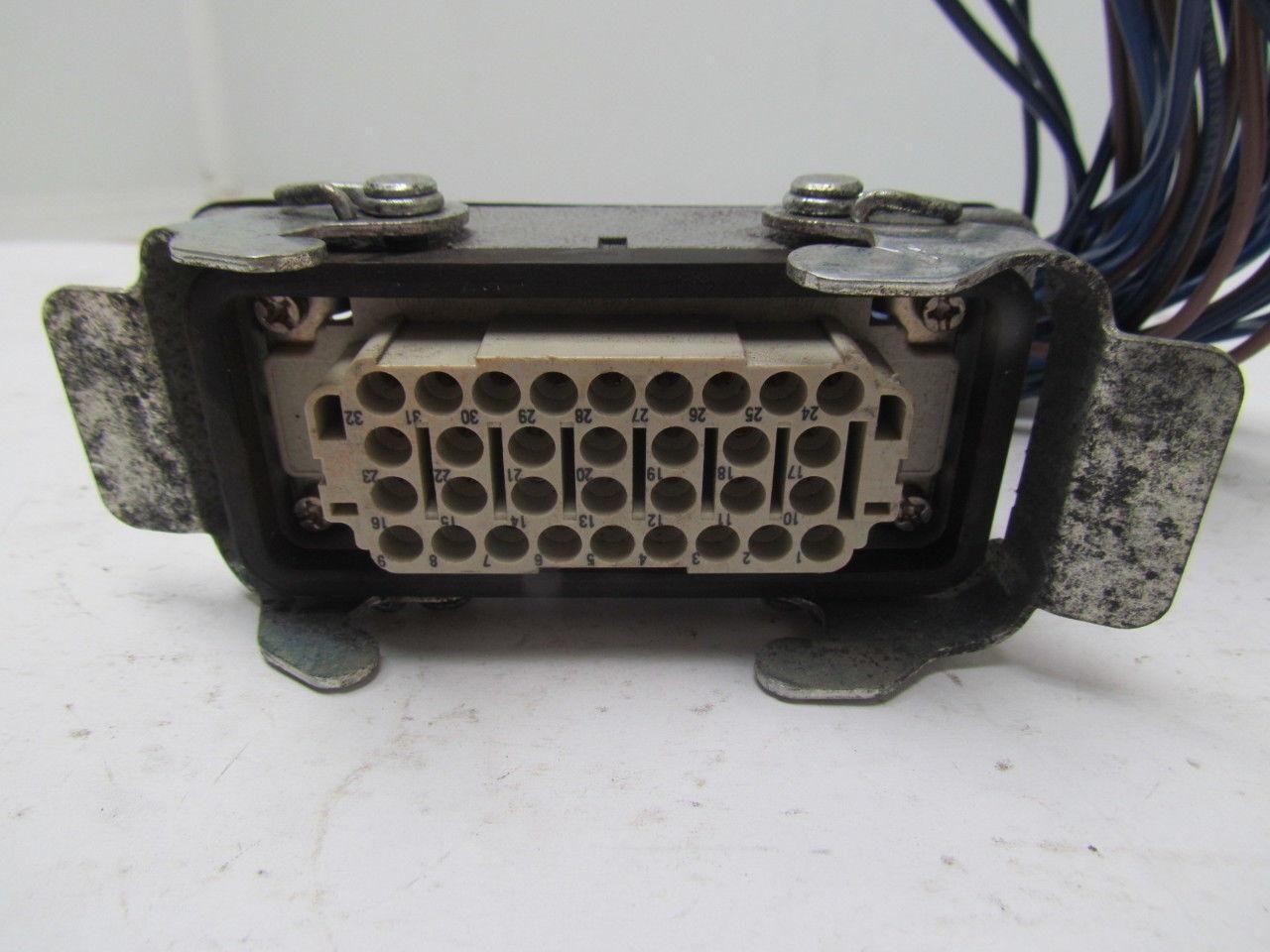Harting 09200320301 Bulkhead Mounted Housing w/HAN EE 32 Pos Female Crimp Term.