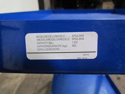 Vestil SPS2-2848 Two Shelf Order Picker Cart Steel Construction 1000lb Capacity