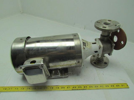 Jabsco 30520-2001 self priming pump 316 SS Leeson C145T17WK35A 1.5/1HP 3PH Motor