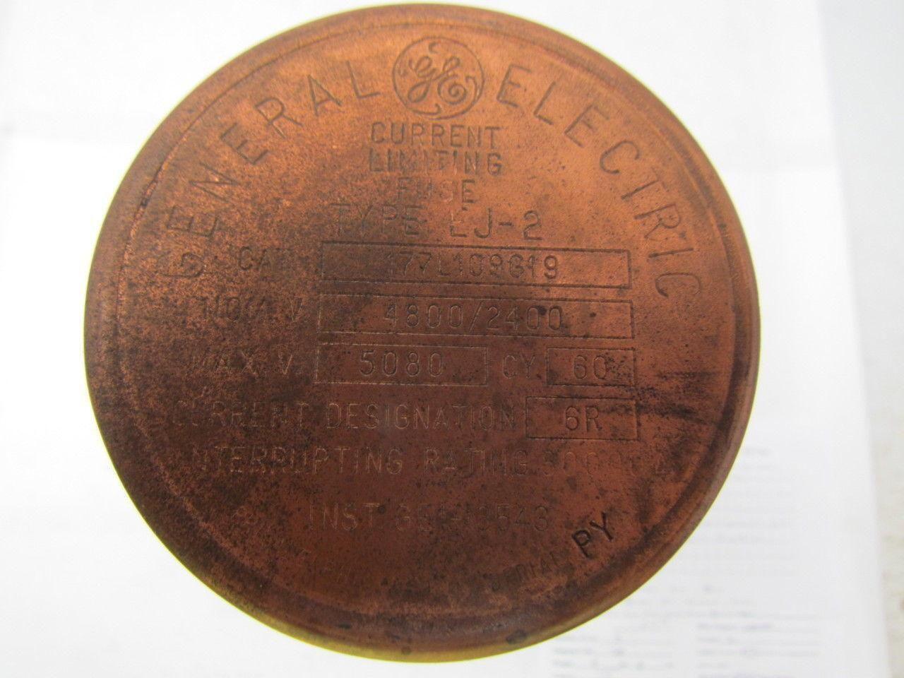 General Electric 177L109G19 Type EJ-2 Current Limiting Power Fuse