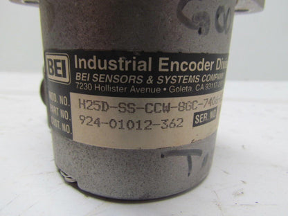 BEI H25D-SS-CCW-8GC-7406-LED-SM18-S H25 Absolute Optical Encoder 7.5-24VDC In