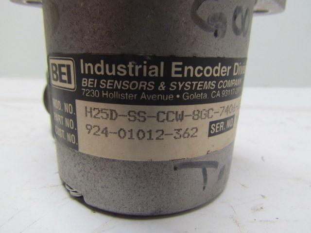 BEI H25D-SS-CCW-8GC-7406-LED-SM18-S H25 Absolute Optical Encoder 7.5-24VDC In